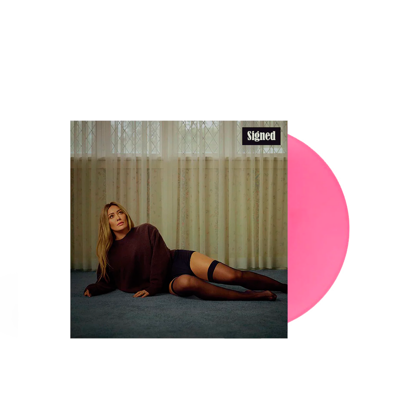 Hilary Duff luck … or something vinilo rosa Autografiado