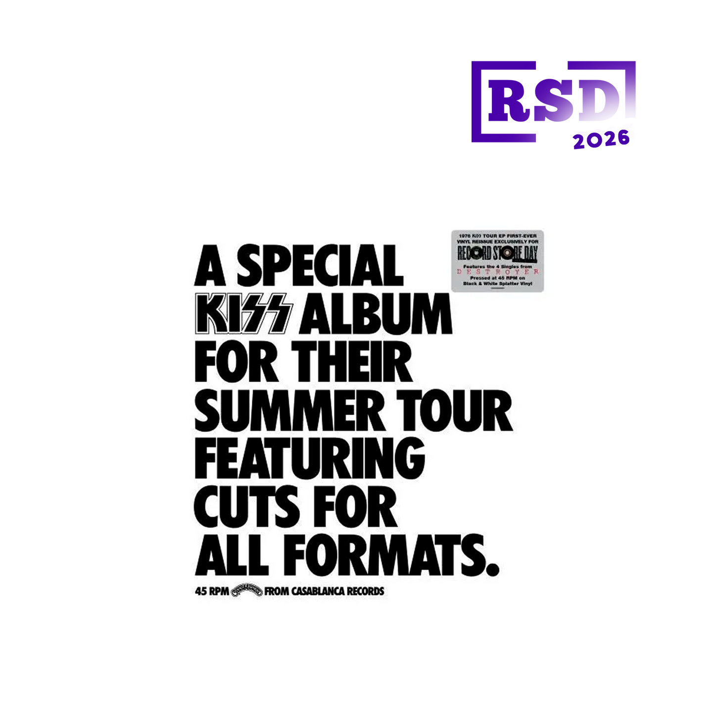 KISS 1976 Special KISS Tour EP - RSD 2026 VINILO