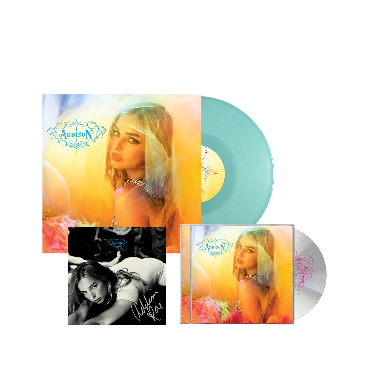 (Preventa) Addison Rae Addison EXCLUSIVE LIGHT BLUE LP + CD + Autografo