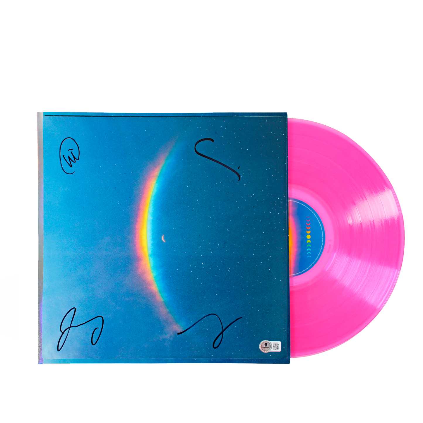 Coldplay Moon Music vinilo Rosa Autografiado