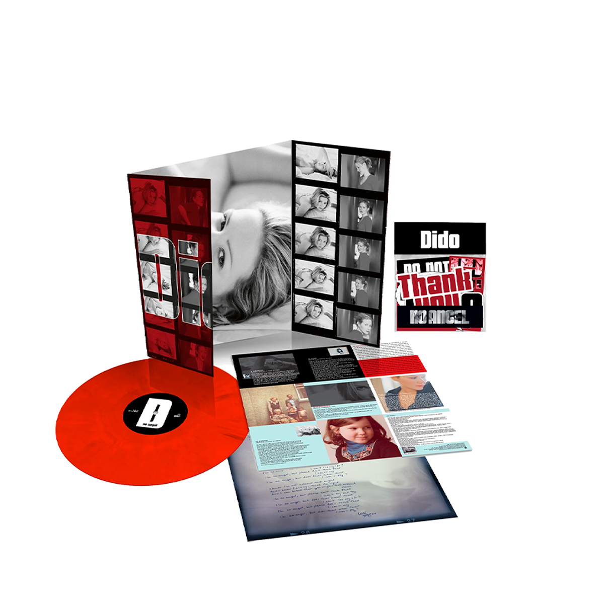 (Preventa) Dido No Angel Deluxe Red Marble Vinilo /Hoja Lyric Autografiado Sheet Insert + Sticker Set
