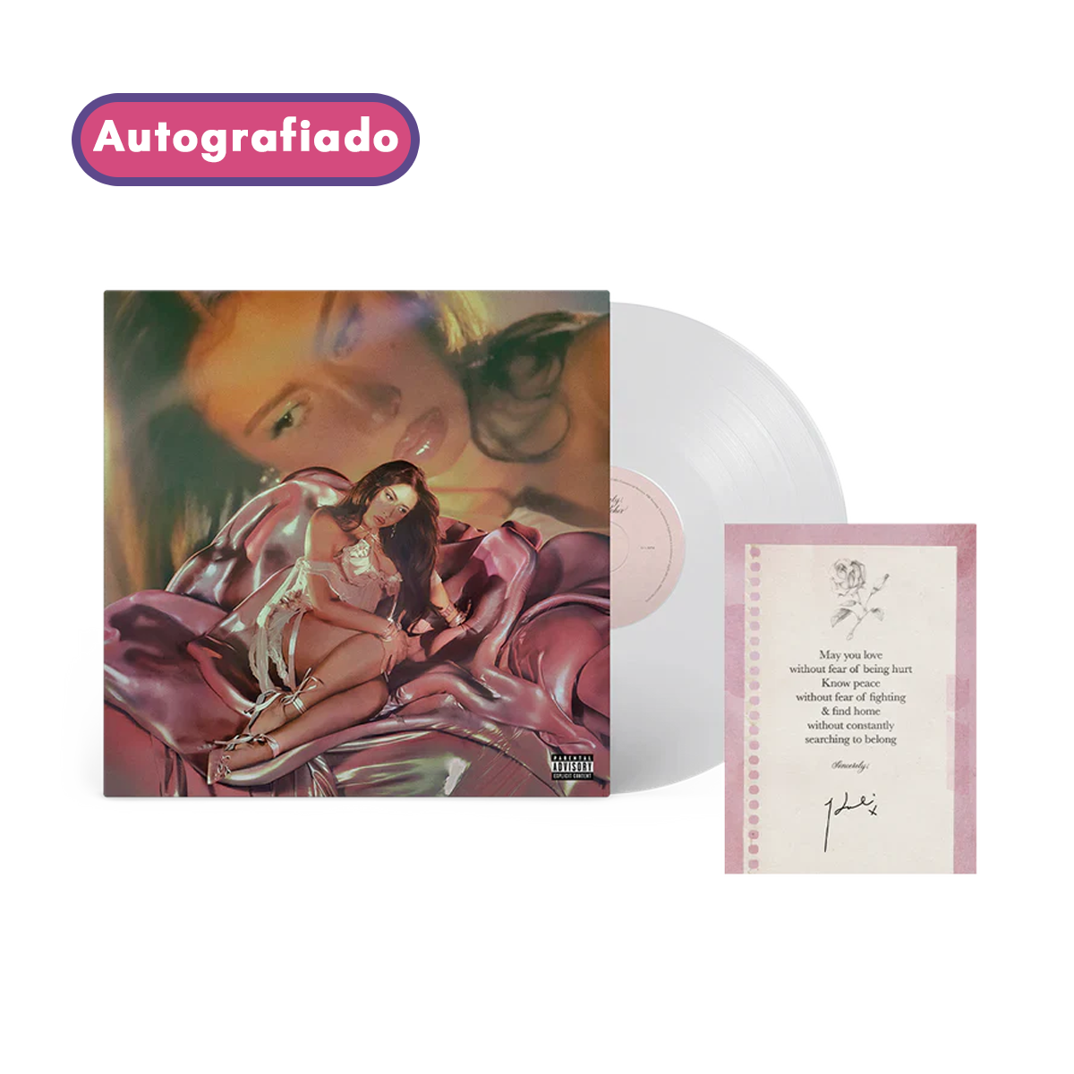 Kali Uchis Sincerely, Exclusive Pearl Opaque Vinilo Autografiado