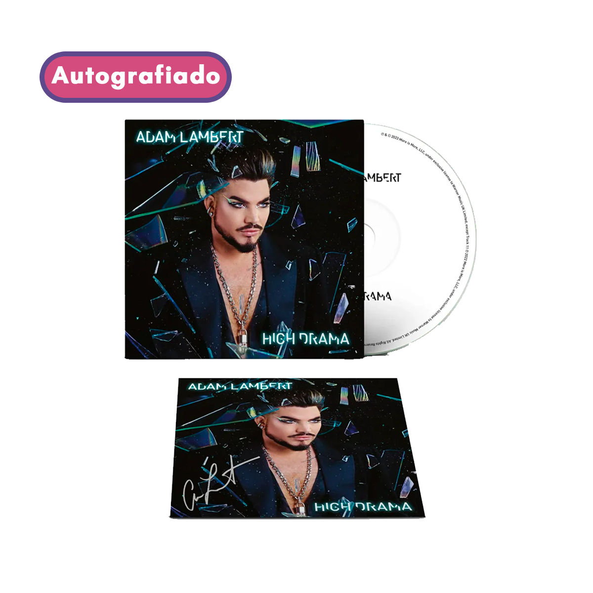 Adam Lambert High Drama cd Autografiado