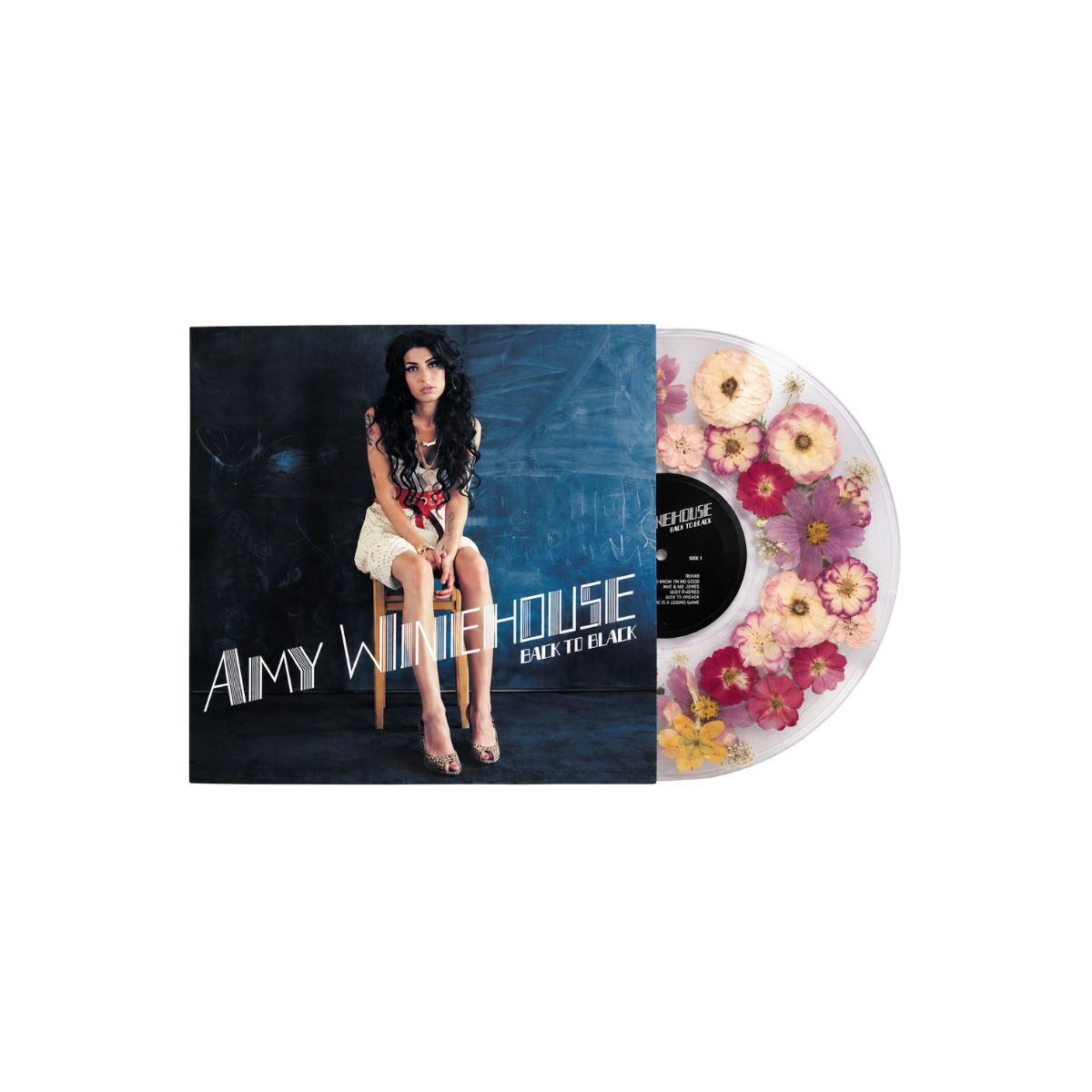 Amy Winehouse – Back to Black Vinilo Transparente con Flores | Edición 20.º Aniversario Bad World