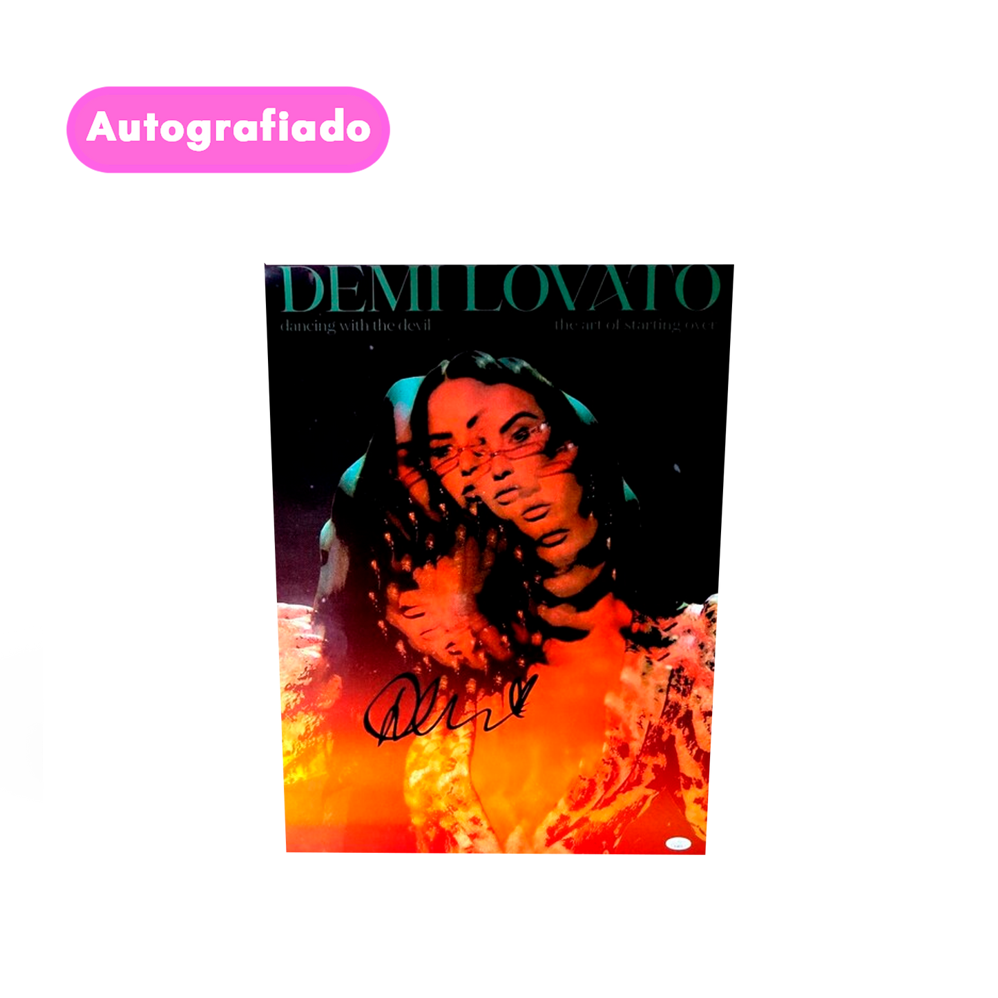 Demi Lovato The Art Of Staring Over Poster Autografiado