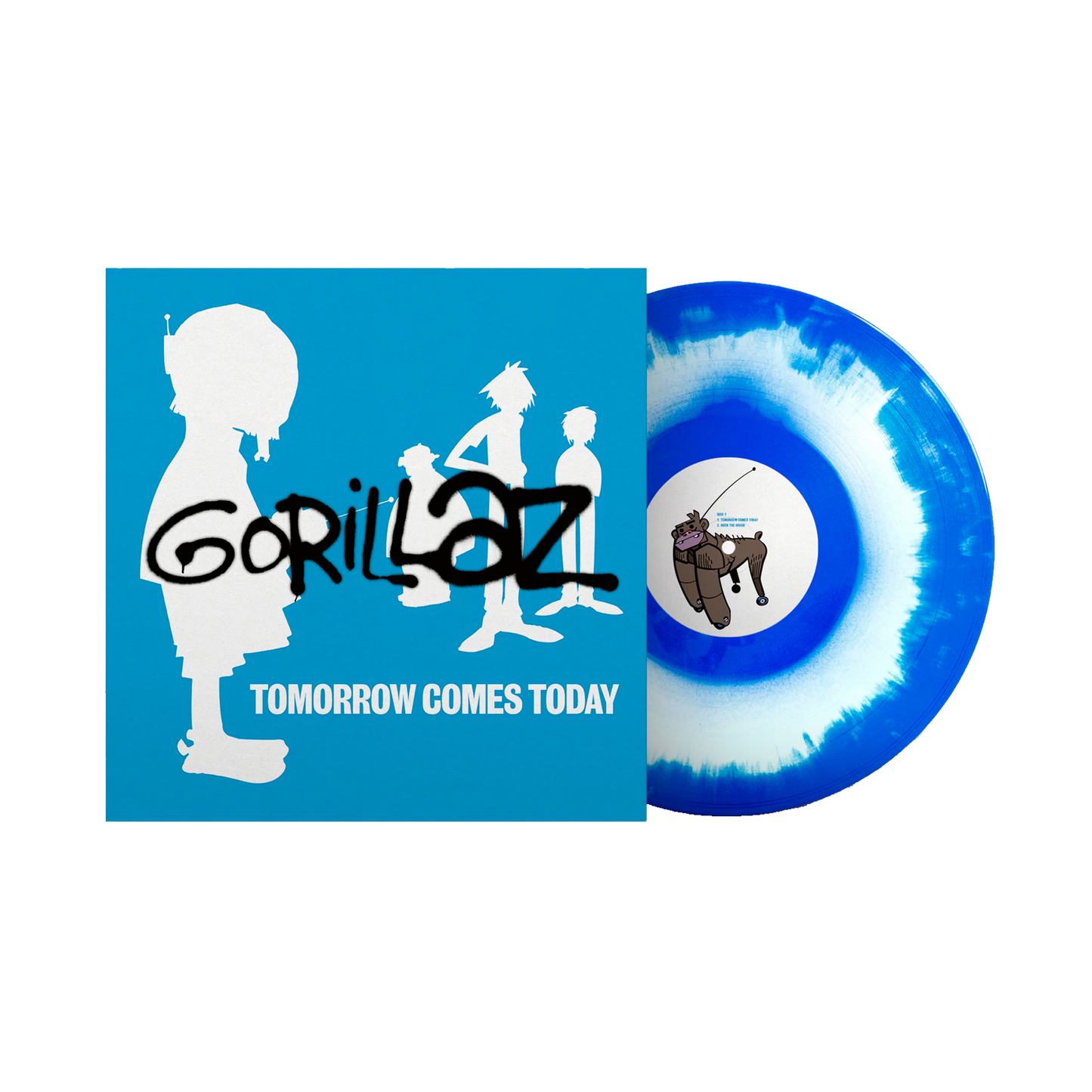 Gorillaz Tomorrow Comes Today: Limited White & Blue Swirl Vinilo 1 LP