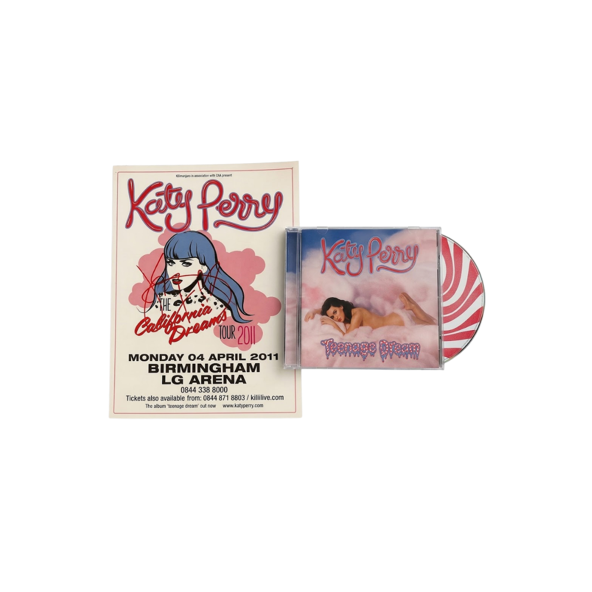 Katy Perry – Teenage Dream CD con Póster Autografiado California Dreams Tour 2011