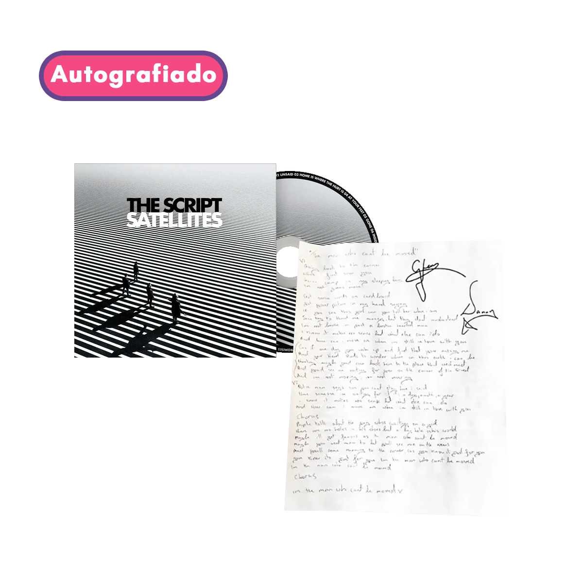 The Scripts Satellites cd con (Hoja Lyrics Autografiada)